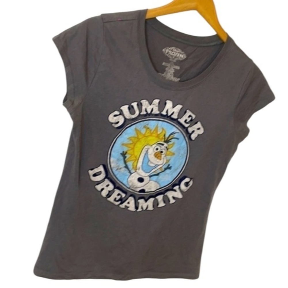 DISNEY | FROZEN “SUMMER DREAMING” GRAY YOUTH SHIRT SIZE LARGE 10-13 (GIRL)